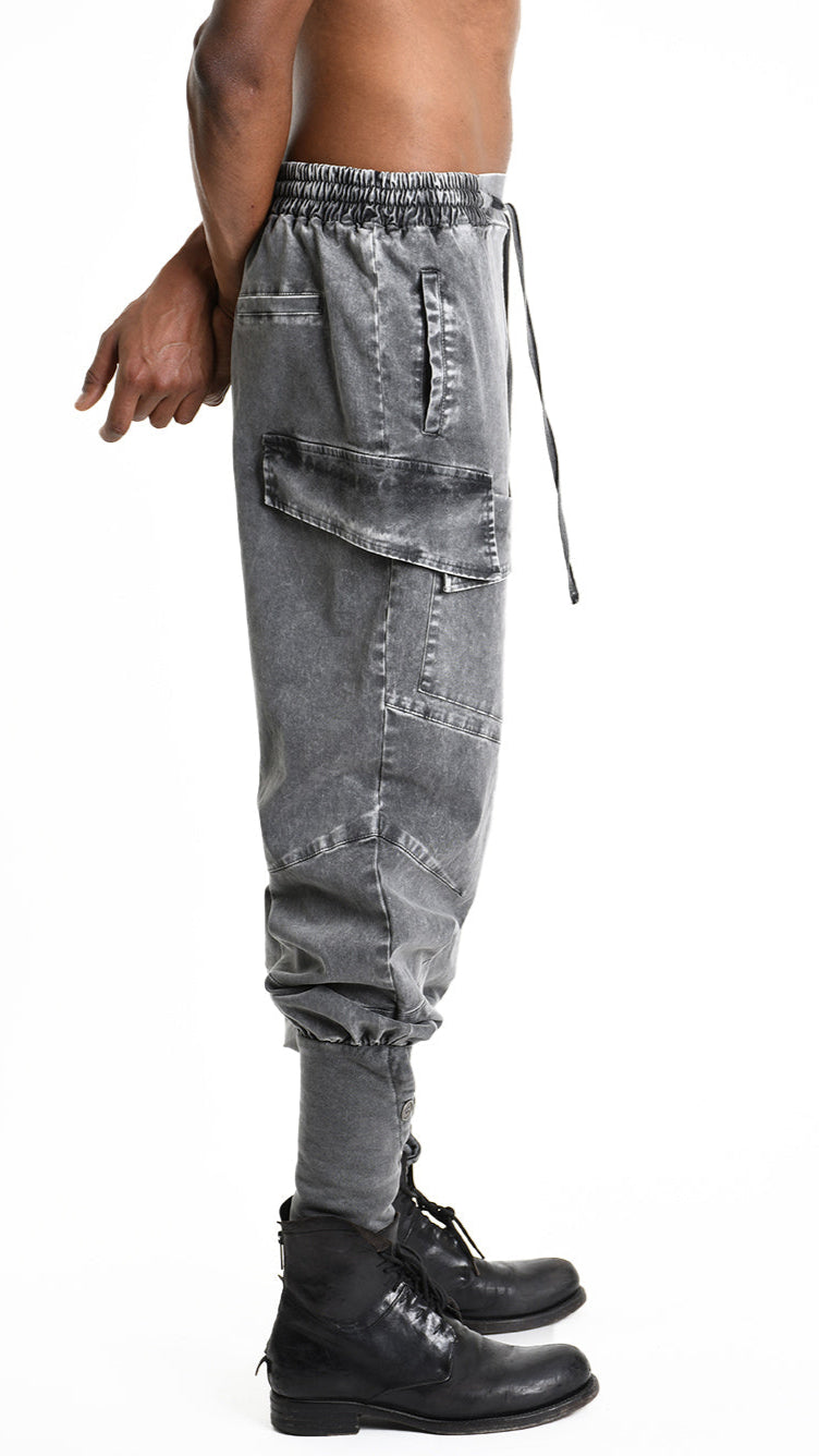 A33B M104125 TROUSER Cargo Cotton Stretch Marmorized Grey