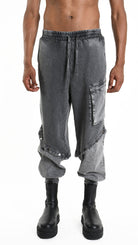 A33B M104325 TROUSER Cargo Fleece & Cotton Stretch Marmorized UNISEX U Grey