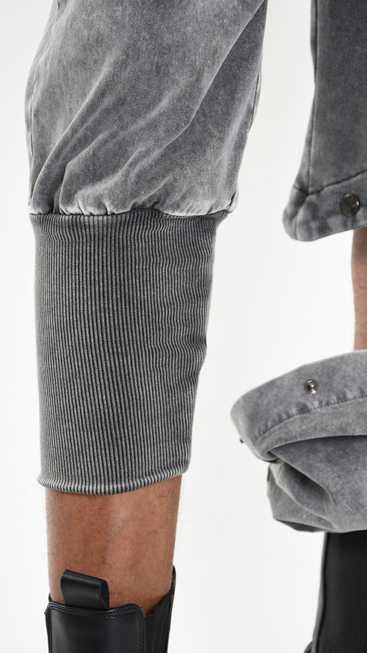 A33B M104325 TROUSER Cargo Fleece & Cotton Stretch Marmorized UNISEX U Grey