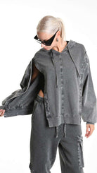 A33B M104525 FLEECE Comfort Cotton Stretch Marmorized UNISEX U Grey