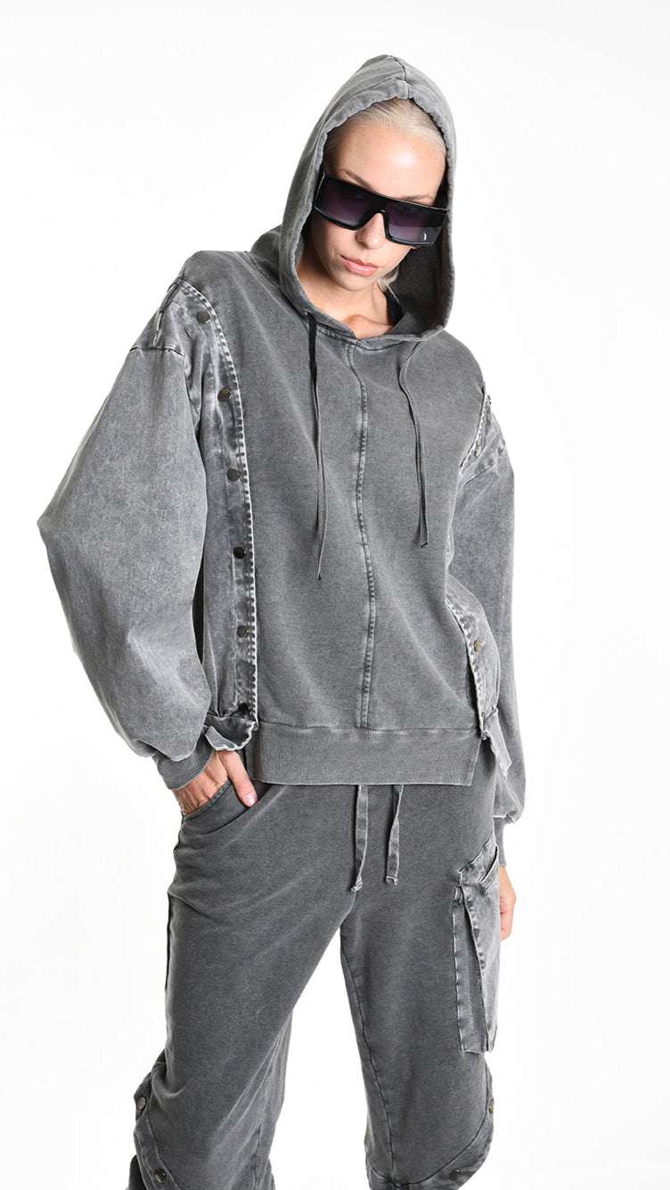 A33B M104525 FLEECE Comfort Cotton Stretch Marmorized UNISEX U Grey