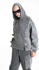 A33B M104525 FLEECE Comfort Cotton Stretch Marmorized UNISEX U Grey