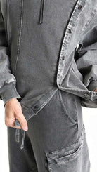 A33B M104525 FLEECE Comfort Cotton Stretch Marmorized UNISEX U Grey