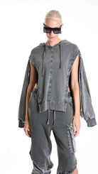 A33B M104525 FLEECE Comfort Cotton Stretch Marmorized UNISEX U Grey