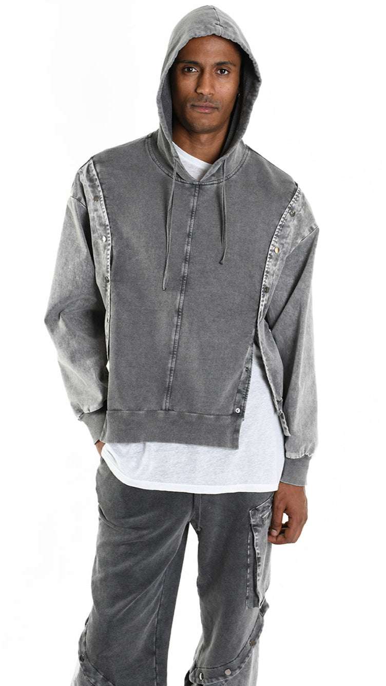 A33B M104525 FLEECE Comfort Cotton Stretch Marmorized UNISEX U Grey