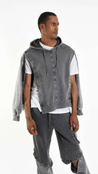 A33B M104525 FLEECE Comfort Cotton Stretch Marmorized UNISEX U Grey