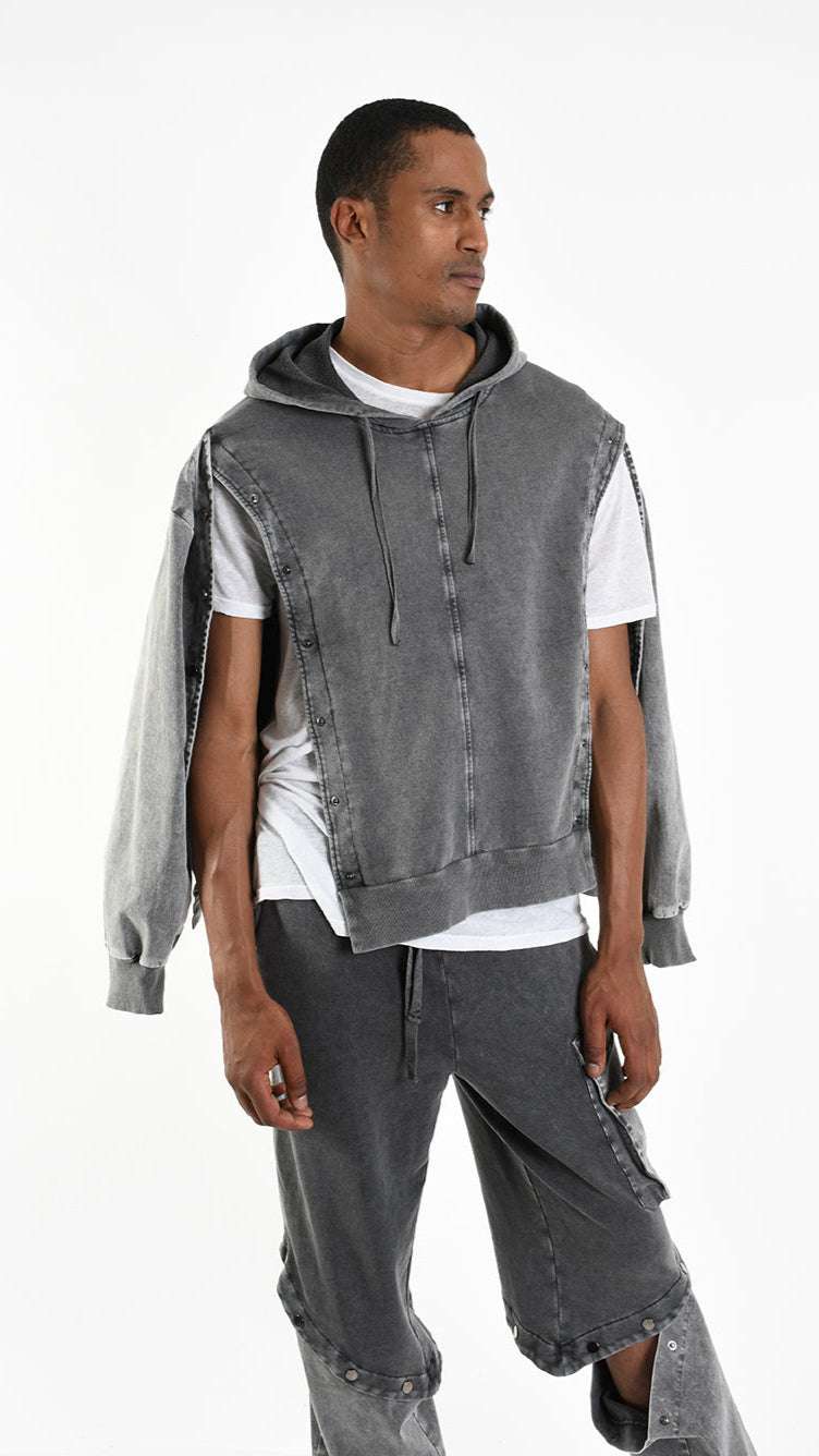 A33B M104525 FLEECE Comfort Cotton Stretch Marmorized UNISEX U Grey