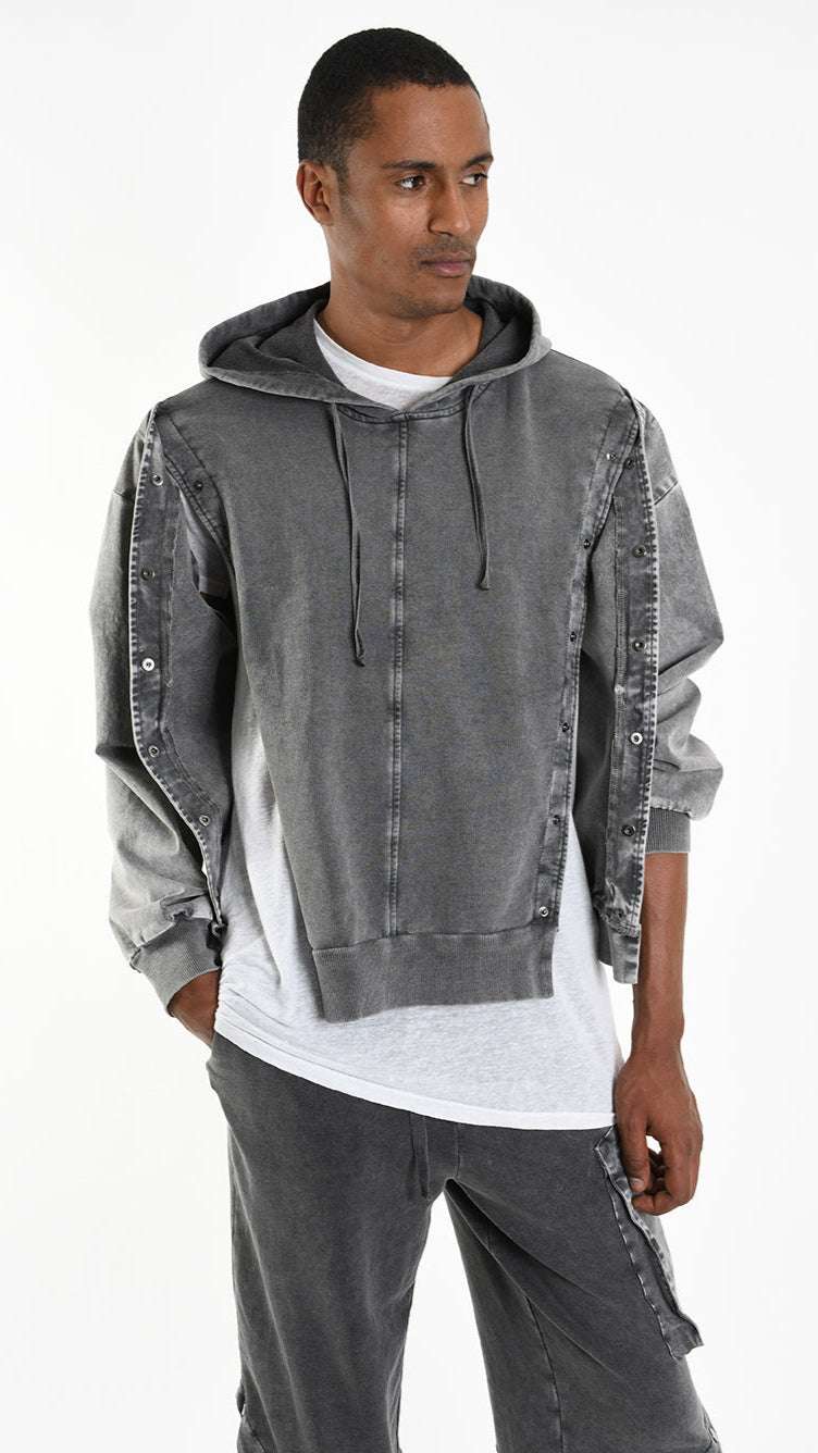 A33B M104525 FLEECE Comfort Cotton Stretch Marmorized UNISEX U Grey