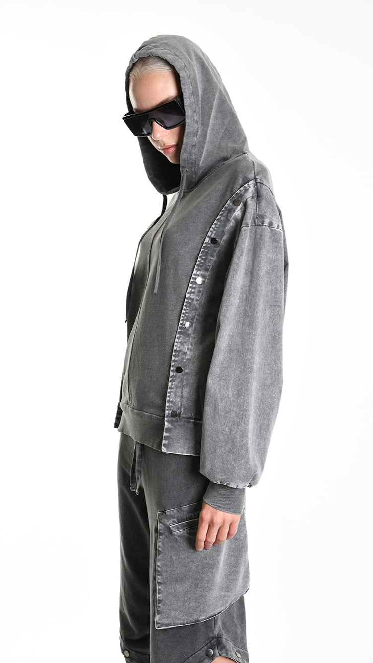 A33B M104525 FLEECE Comfort Cotton Stretch Marmorized UNISEX U Grey