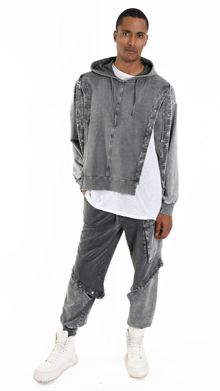 A33B M104525 FLEECE Comfort Cotton Stretch Marmorized UNISEX U Grey