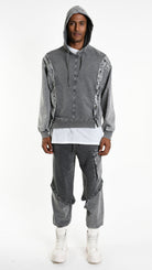 A33B M104525 FLEECE Comfort Cotton Stretch Marmorized UNISEX U Grey