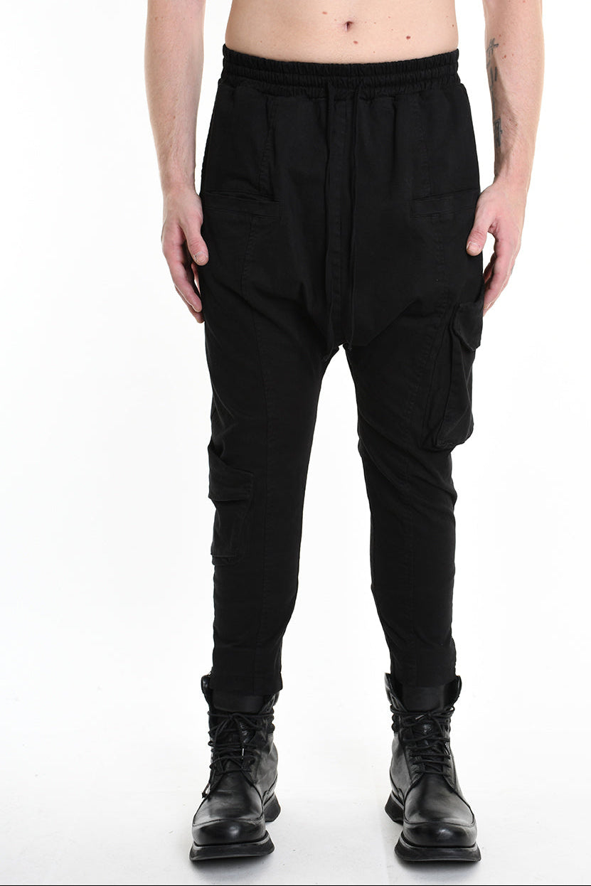 3B M1101 TROUSER Regular Gabardine Cotton Stretch Black MAN LA HAINE INSIDE US