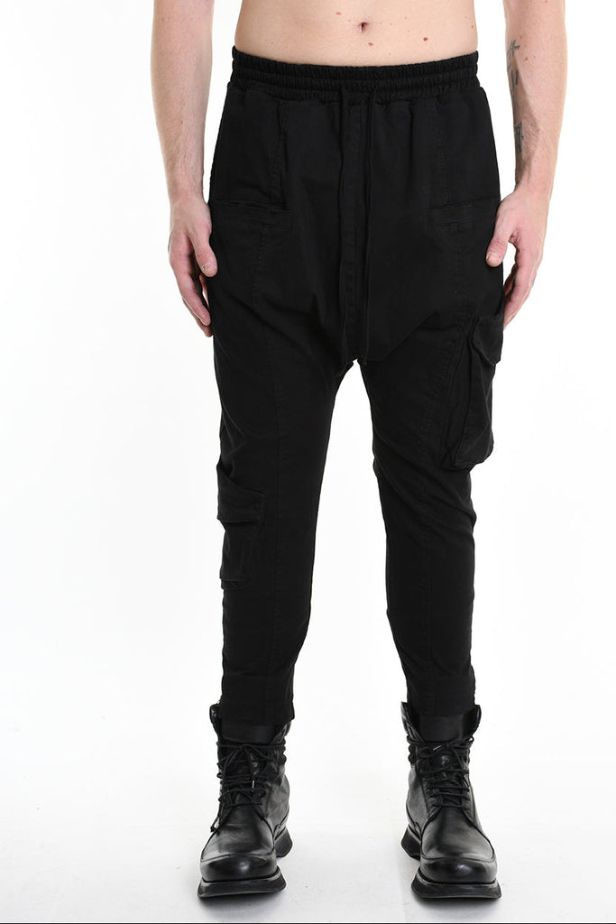 3B M1101 TROUSER Regular Gabardine Cotton Stretch Black MAN LA HAINE INSIDE US