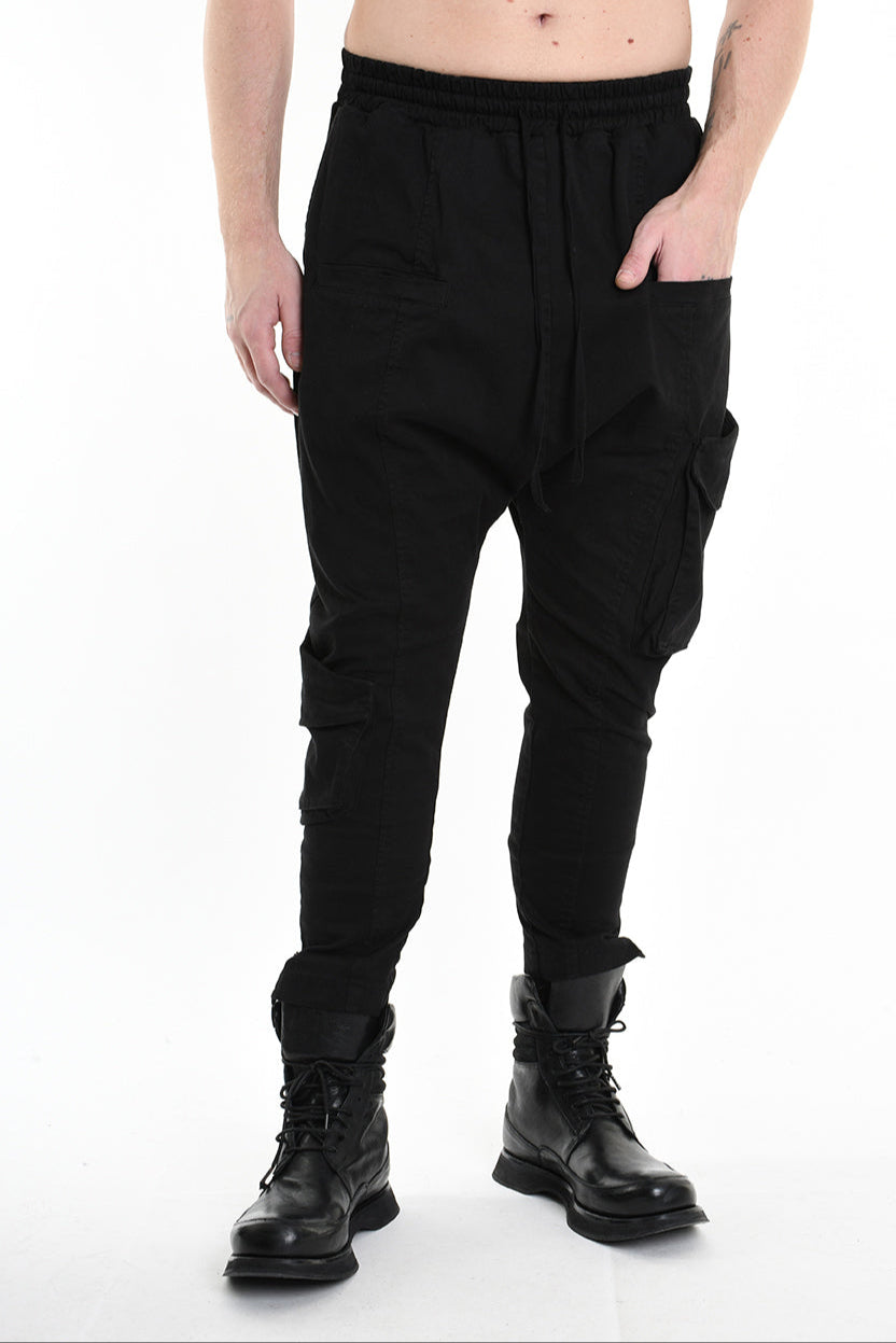 3B M1101 TROUSER Regular Gabardine Cotton Stretch Black MAN LA HAINE INSIDE US