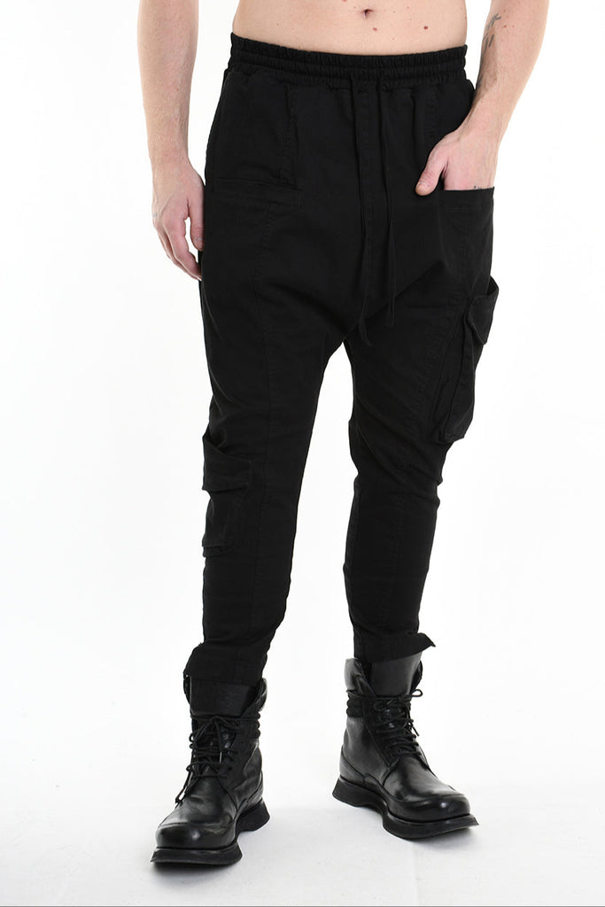 3B M1101 TROUSER Regular Gabardine Cotton Stretch Black MAN LA HAINE INSIDE US