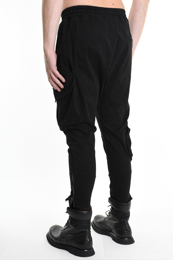 3B M1101 TROUSER Regular Gabardine Cotton Stretch Black MAN LA HAINE INSIDE US