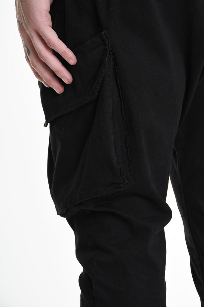 3B M1101 TROUSER Regular Gabardine Cotton Stretch Black MAN LA HAINE INSIDE US