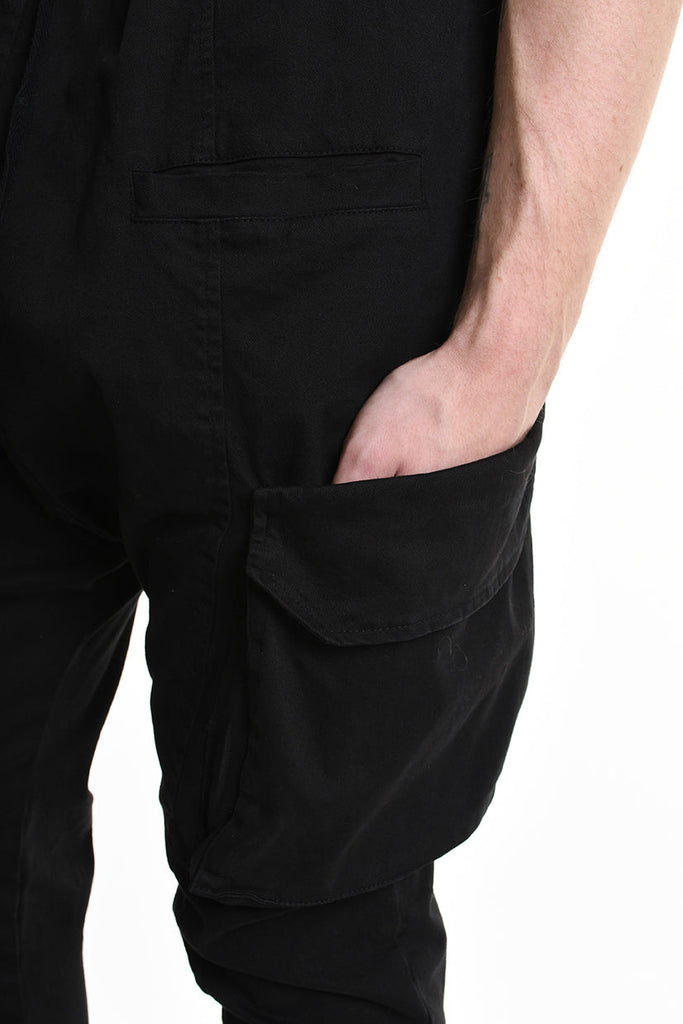 3B M1101 TROUSER Regular Gabardine Cotton Stretch Black MAN LA HAINE INSIDE US