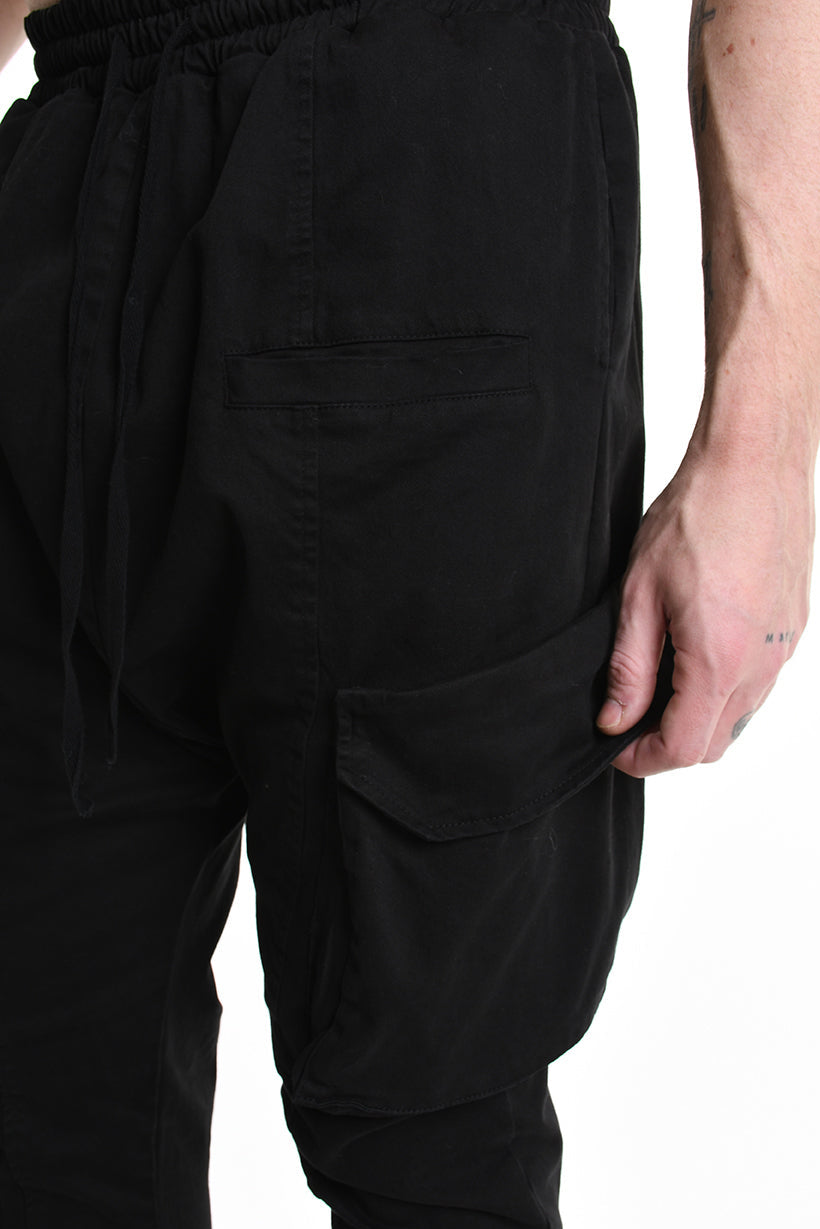 3B M1101 TROUSER Regular Gabardine Cotton Stretch Black MAN LA HAINE INSIDE US