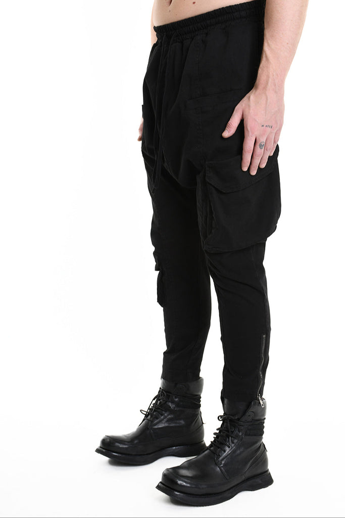 3B M1101 TROUSER Regular Gabardine Cotton Stretch Black MAN LA HAINE INSIDE US