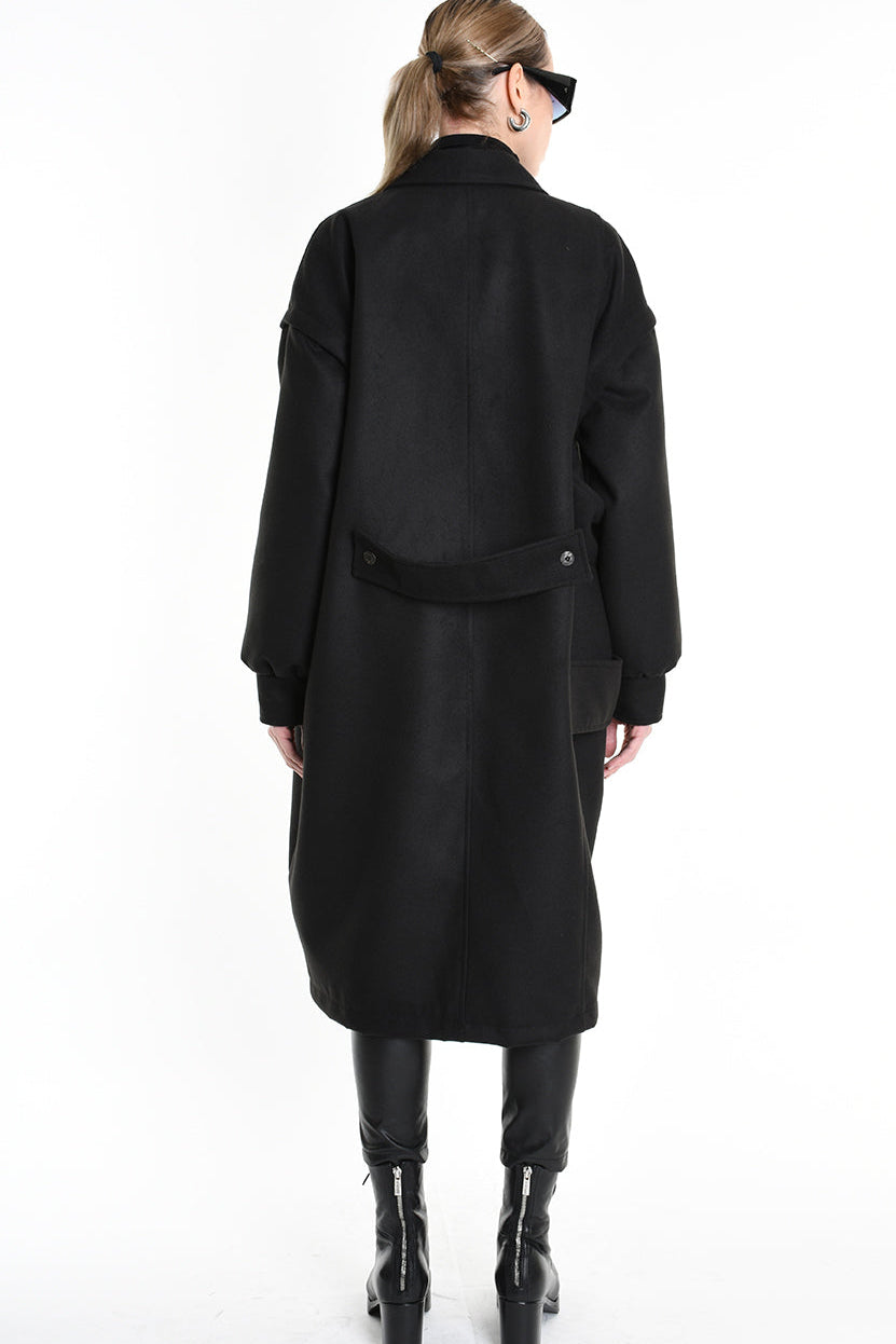 3B M1114 COAT Over Cloth UNISEX  Black LA HAINE INSIDE US