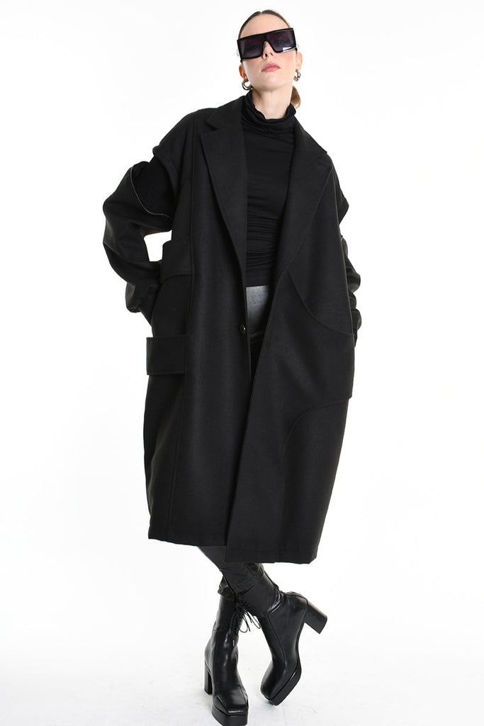 3B M1114 COAT Over Cloth UNISEX  Black LA HAINE INSIDE US