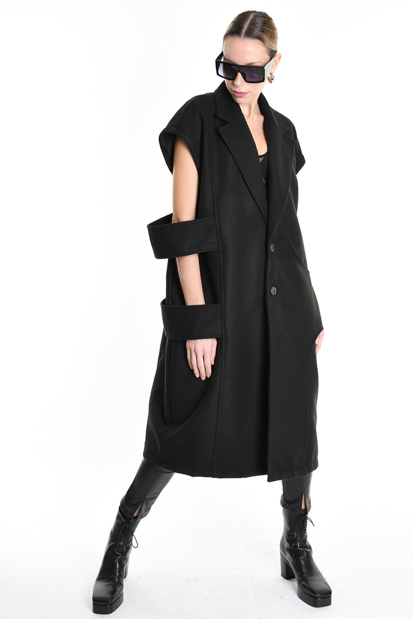 3B M1114 COAT Over Cloth UNISEX  Black LA HAINE INSIDE US