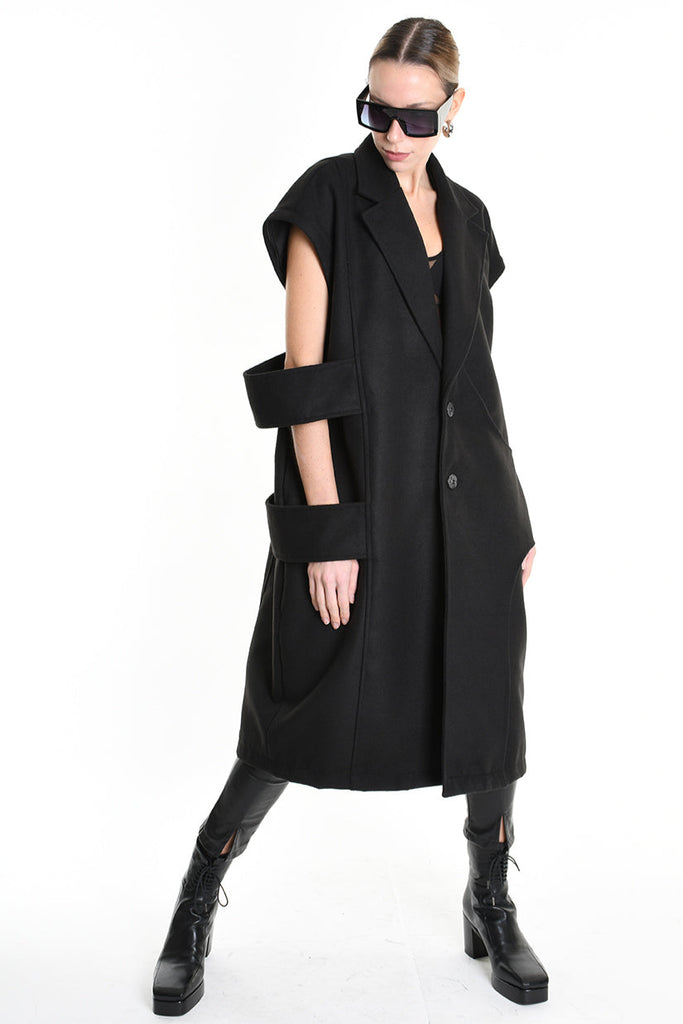 3B M1114 COAT Over Cloth UNISEX  Black LA HAINE INSIDE US