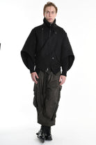 3B M1115 SPORT JACKET Over Cloth UNISEX D Black LA HAINE INSIDE US