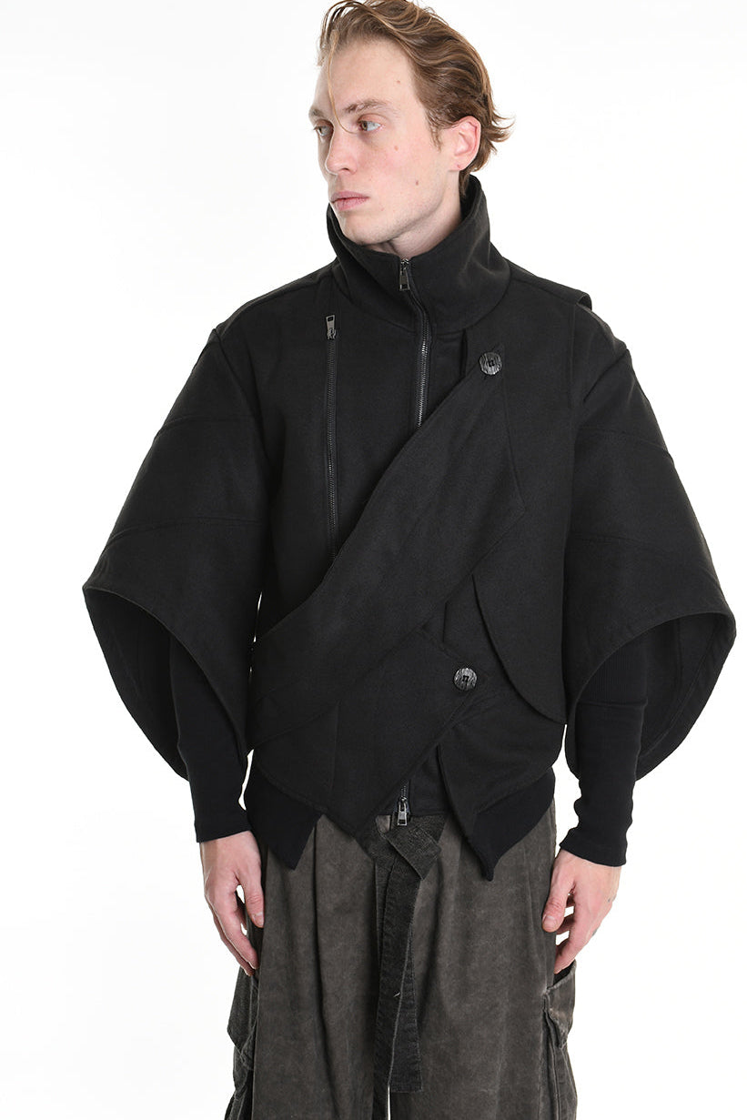 3B M1115 SPORT JACKET Over Cloth UNISEX D Black LA HAINE INSIDE US