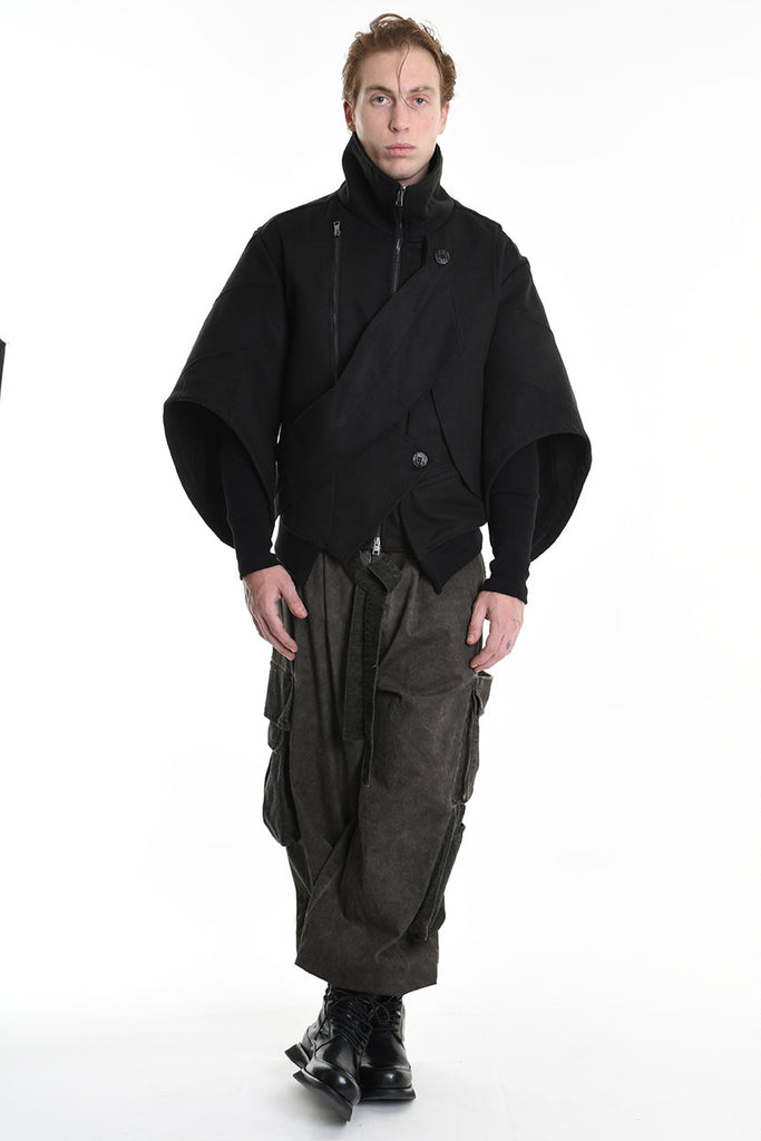 3B M1115 SPORT JACKET Over Cloth UNISEX D Black LA HAINE INSIDE US