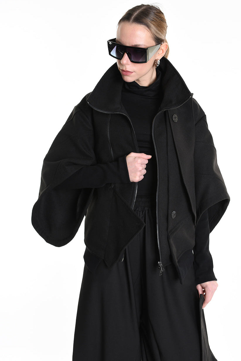 3B M1115 SPORT JACKET Over Cloth UNISEX D Black LA HAINE INSIDE US