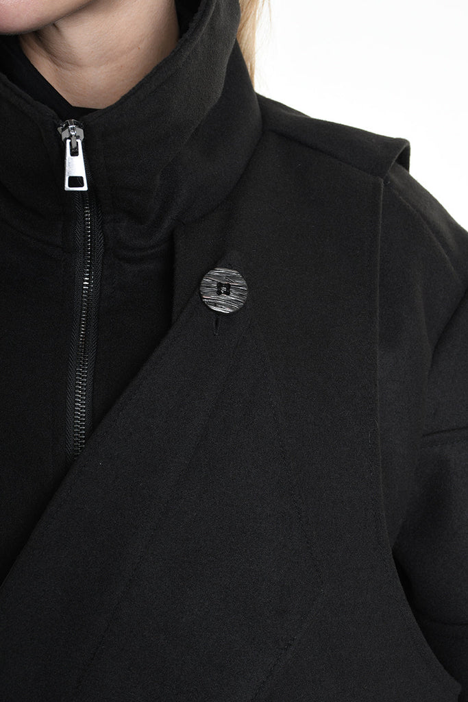 3B M1115 SPORT JACKET Over Cloth UNISEX D Black LA HAINE INSIDE US