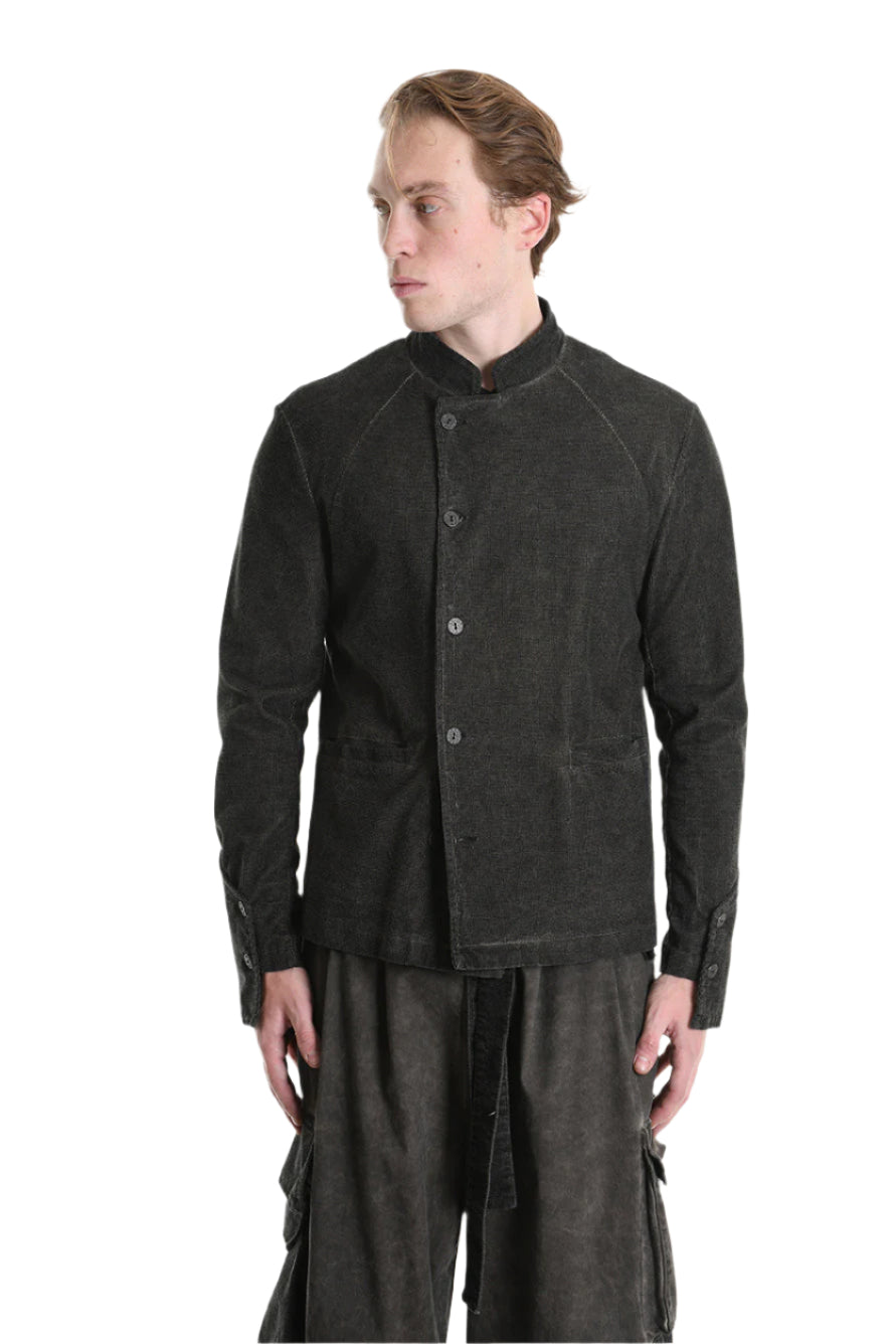 3B M1116 JACKET Regular Fit in Cold-Dyed Velvet, Mud Brown. LA HAINE INSIDE US