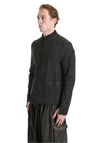 3B M1116 JACKET Regular Fit in Cold-Dyed Velvet, Mud Brown. LA HAINE INSIDE US