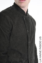 3B M1116 JACKET Regular Fit in Cold-Dyed Velvet, Mud Brown. LA HAINE INSIDE US