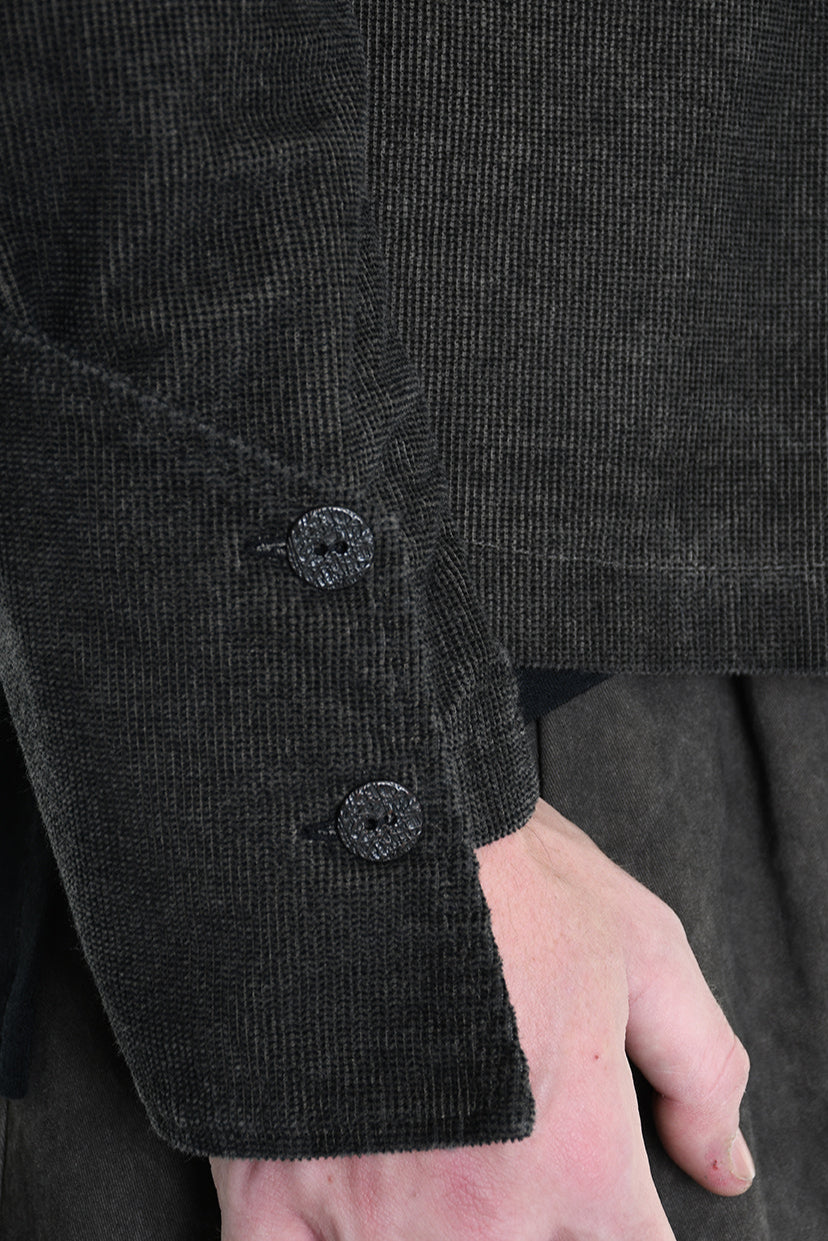 3B M1116 JACKET Regular Fit in Cold-Dyed Velvet, Mud Brown. LA HAINE INSIDE US