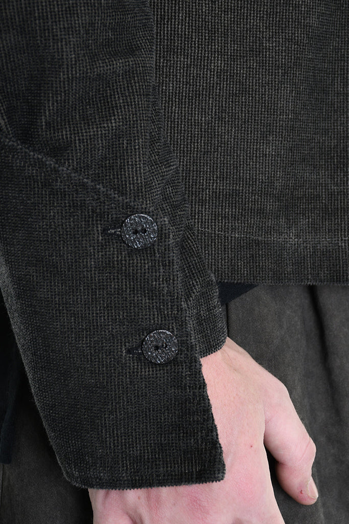 3B M1116 JACKET Regular Fit in Cold-Dyed Velvet, Mud Brown. LA HAINE INSIDE US