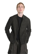 3B M1116 JACKET Regular Fit in Cold-Dyed Velvet, Mud Brown. LA HAINE INSIDE US