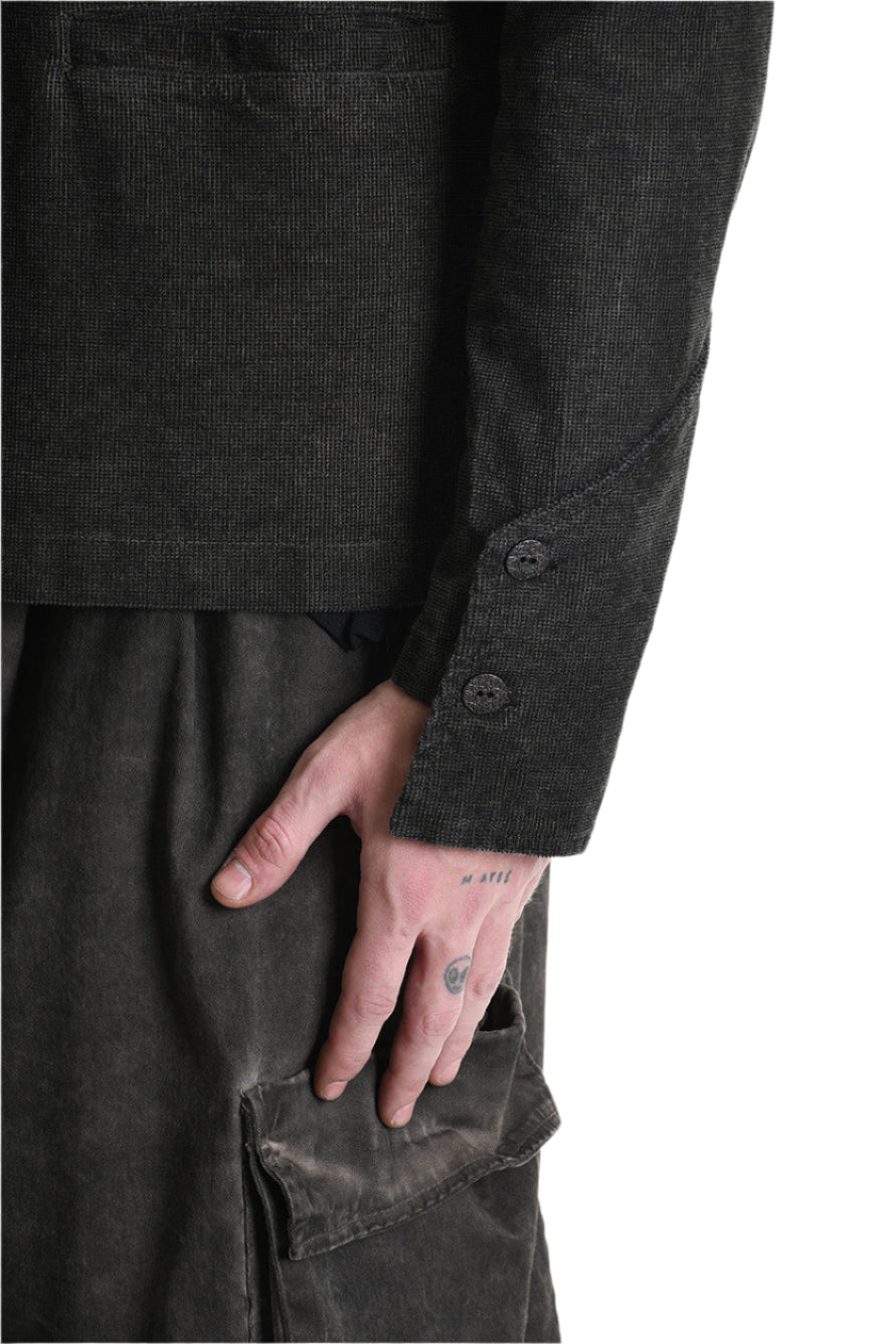 3B M1116 JACKET Regular Fit in Cold-Dyed Velvet, Mud Brown. LA HAINE INSIDE US