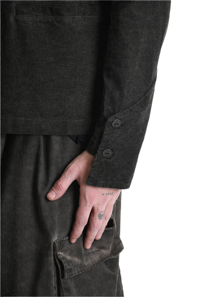 3B M1116 JACKET Regular Fit in Cold-Dyed Velvet, Mud Brown. LA HAINE INSIDE US