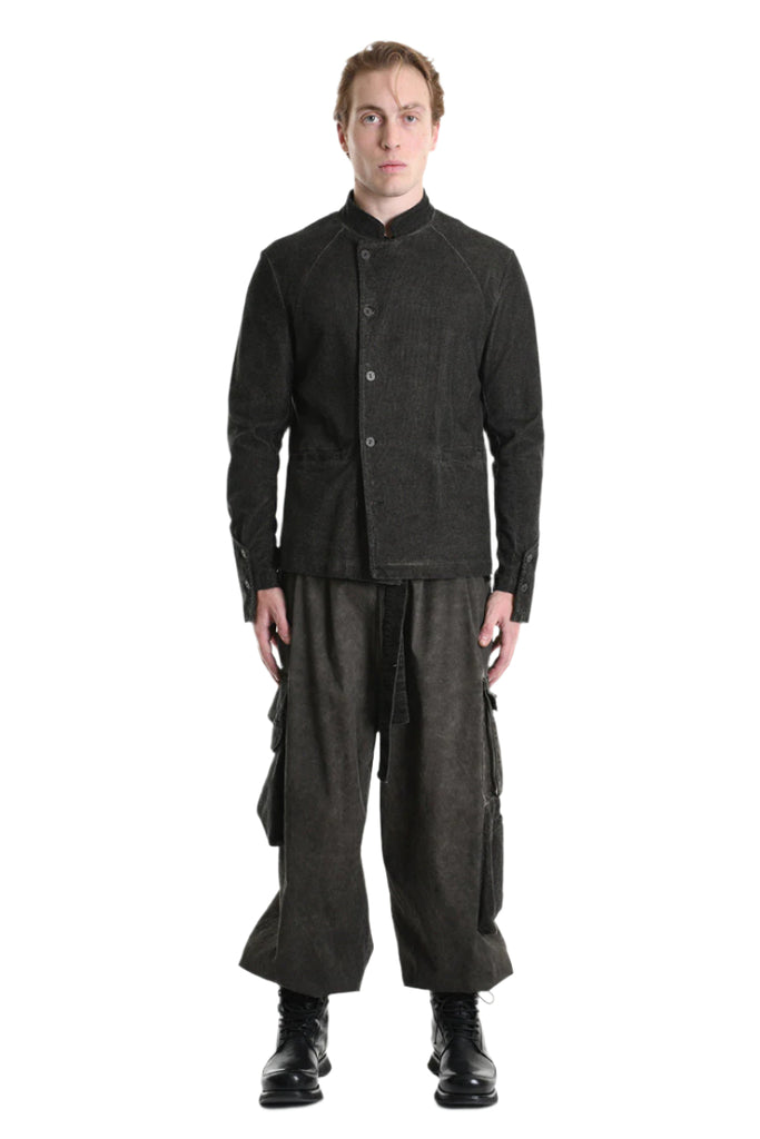 3B M1116 JACKET Regular Fit in Cold-Dyed Velvet, Mud Brown. LA HAINE INSIDE US