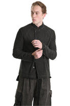 3B M1116 JACKET Regular Fit in Cold-Dyed Velvet, Mud Brown. LA HAINE INSIDE US