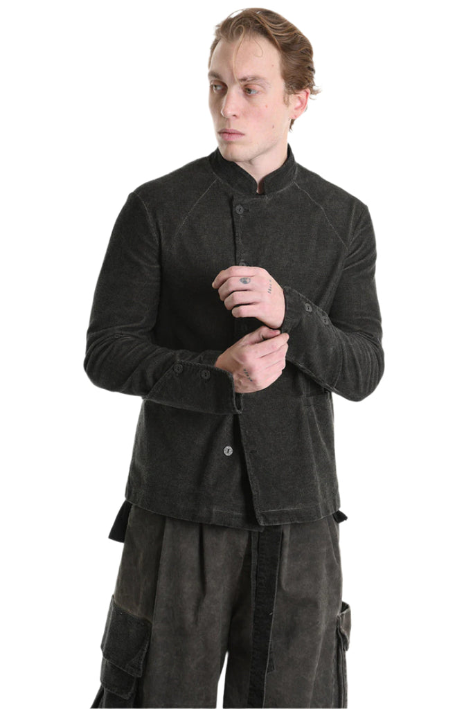 3B M1116 JACKET Regular Fit in Cold-Dyed Velvet, Mud Brown. LA HAINE INSIDE US