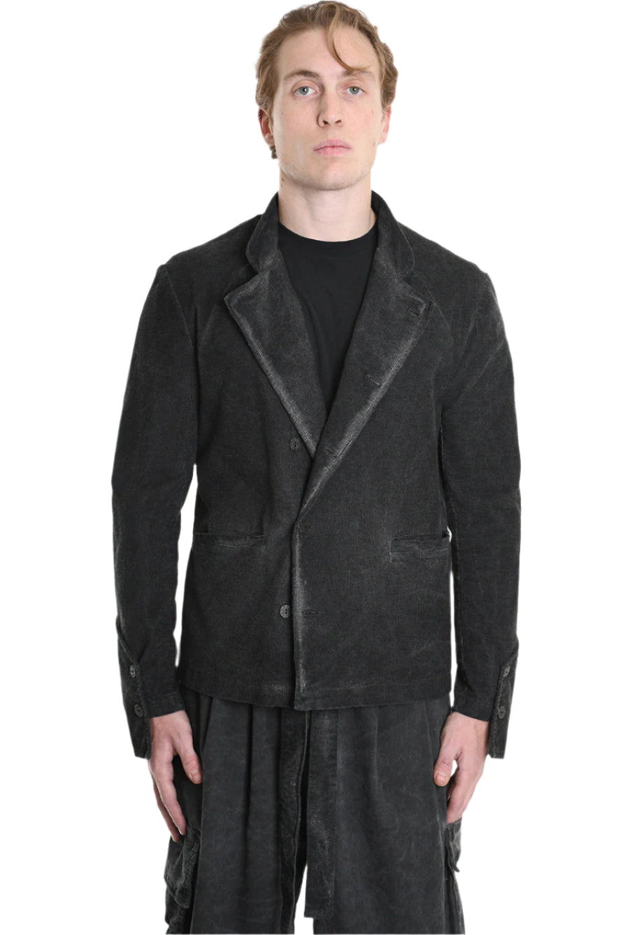 3B M1116 JACKET Regular Fit in Cold-Dyed Velvet, Black. LA HAINE INSIDE US