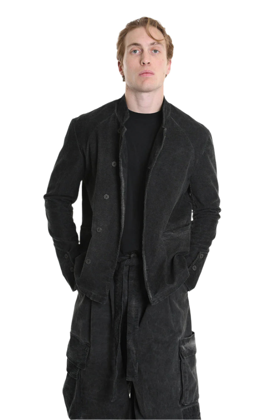 3B M1116 JACKET Regular Fit in Cold-Dyed Velvet, Black. LA HAINE INSIDE US