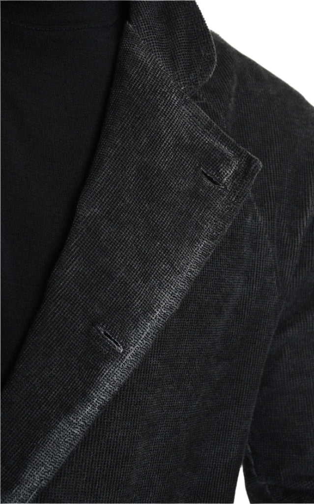 3B M1116 JACKET Regular Fit in Cold-Dyed Velvet, Black. LA HAINE INSIDE US