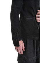 3B M1116 JACKET Regular Fit in Cold-Dyed Velvet, Black. LA HAINE INSIDE US