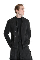 3B M1116 JACKET Regular Fit in Cold-Dyed Velvet, Black. LA HAINE INSIDE US