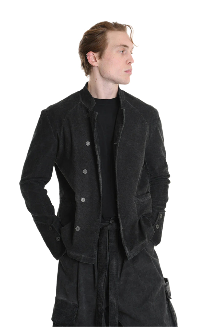 3B M1116 JACKET Regular Fit in Cold-Dyed Velvet, Black. LA HAINE INSIDE US